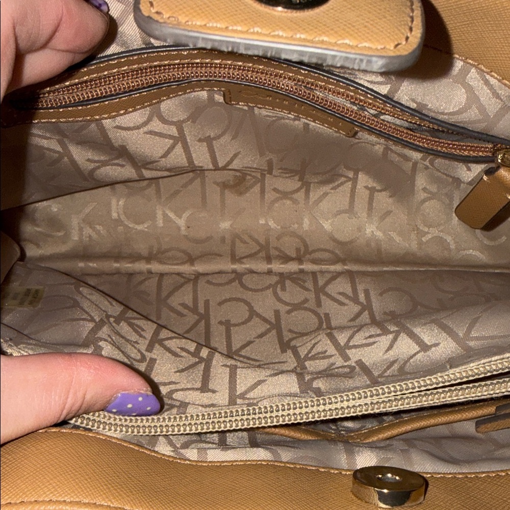 Calvin Klein Tan Beige Monogram Tote - Picture 4 of 10